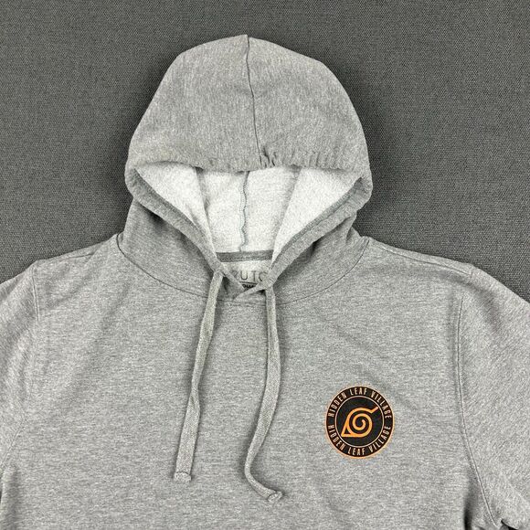 Naruto‎ Hoodie Mens Large Shippuden Hidden Leaf Village Vizmedia Sweatshirt Gray - Picture 3 of 10